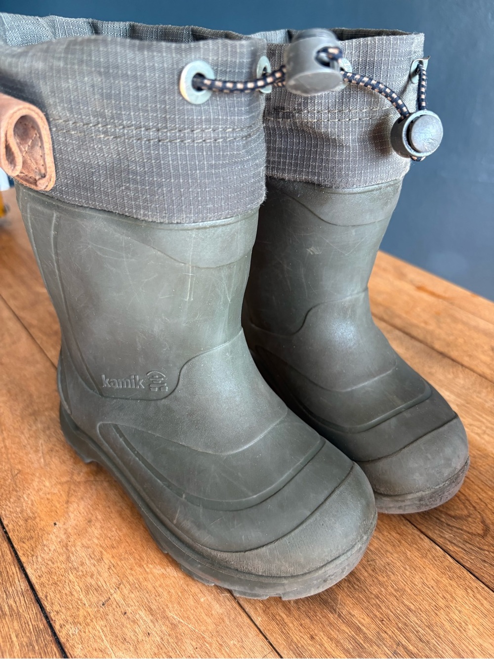 Kamik TUNDRA JR Olive/Gray Waterproof Kids Winter Boots